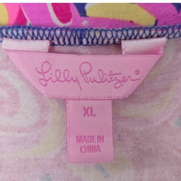 Lilly Pulitzer Karlie Wrap Romper Iris Blue Pink Pop Up Lillys Lagoon XL - Picture 7 of 11